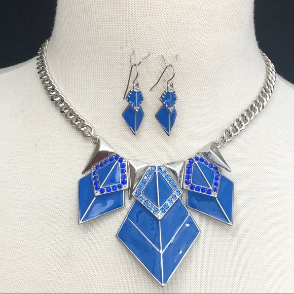 Fashion Jewelry Jewelry - 🔴 CLEARANCE Royal Blue Spike Pointed Necklace Earrings Set